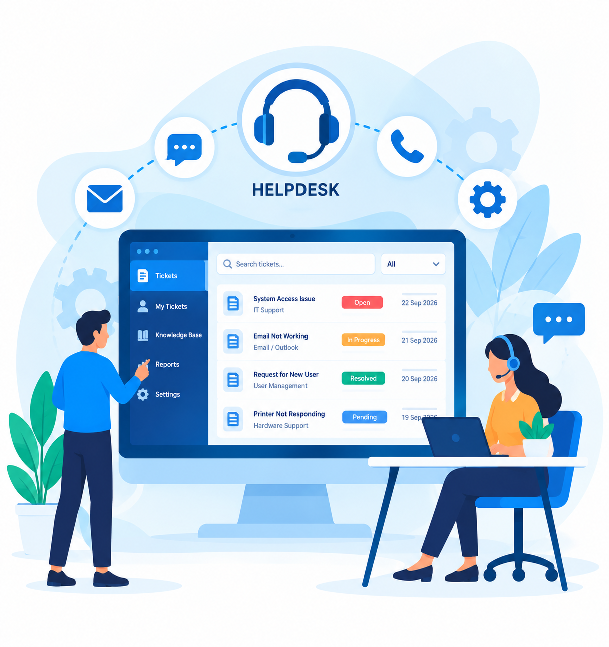 Helpdesk / Service Desk Management System business software